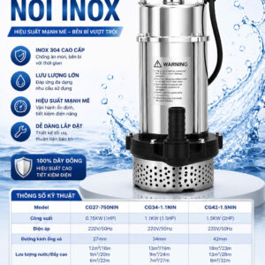 Máy bơm chìm nồi inox CG27-750NIN