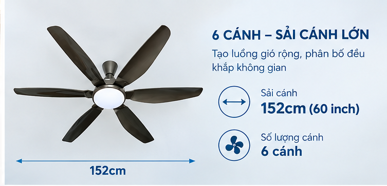 Quạt trần cao cấp QT – 06T - 2